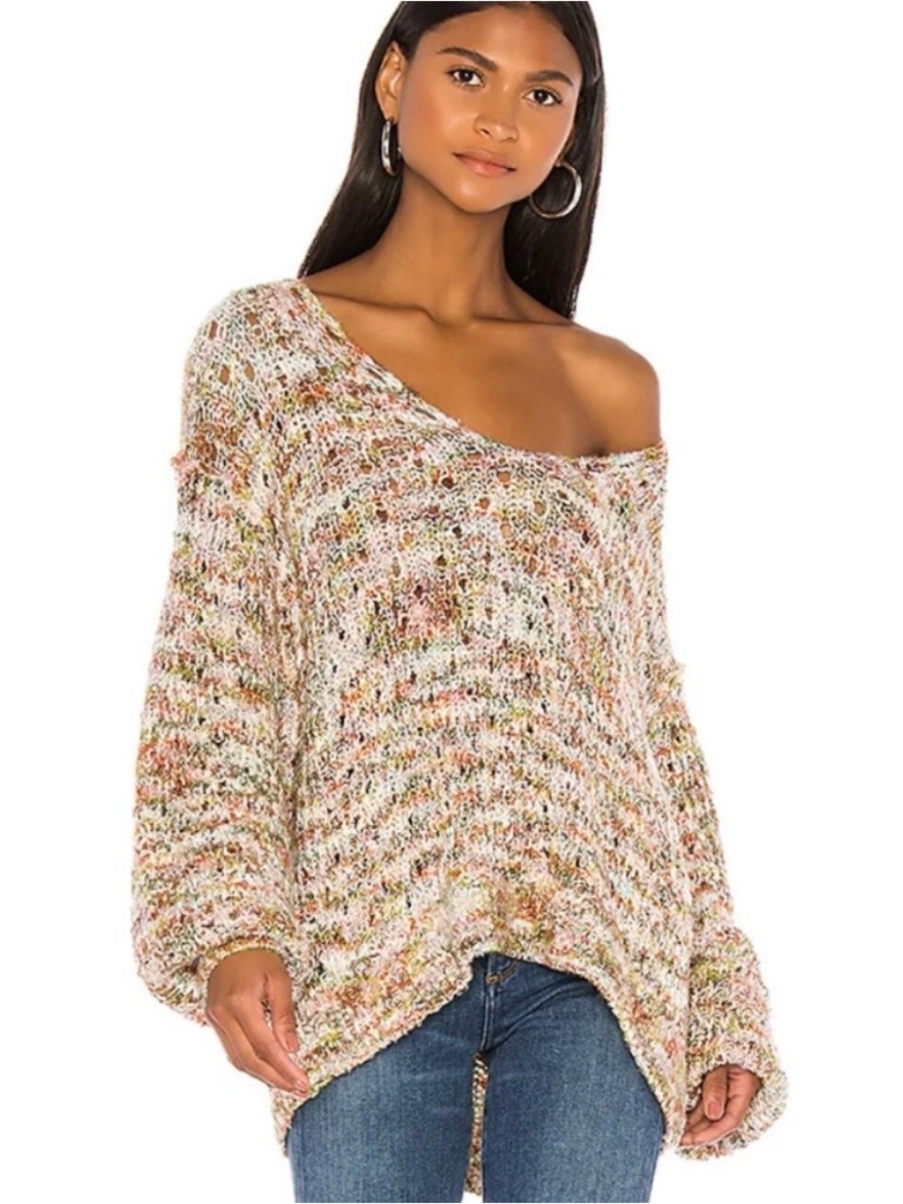 Free People Highland V-Neck Sweater Size Small